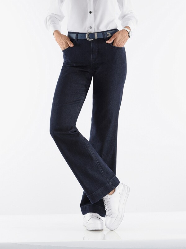 patrizia dini by heine Jeans met wijde pijpen blue stone