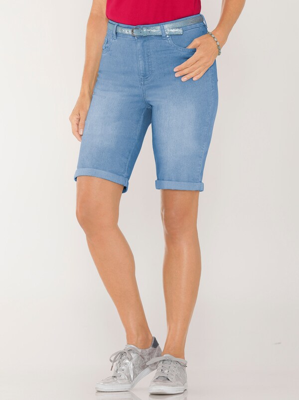 patrizia dini by heine Jeansbermuda met gratis ceintuur blue-bleached