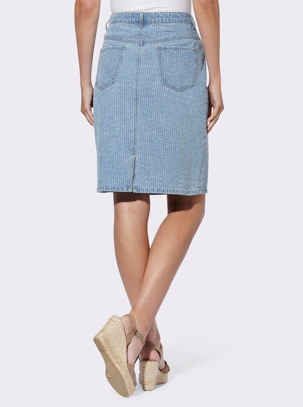 Patrizia Dini By Heine Jeansrok Met Loopsplit Blue-bleached