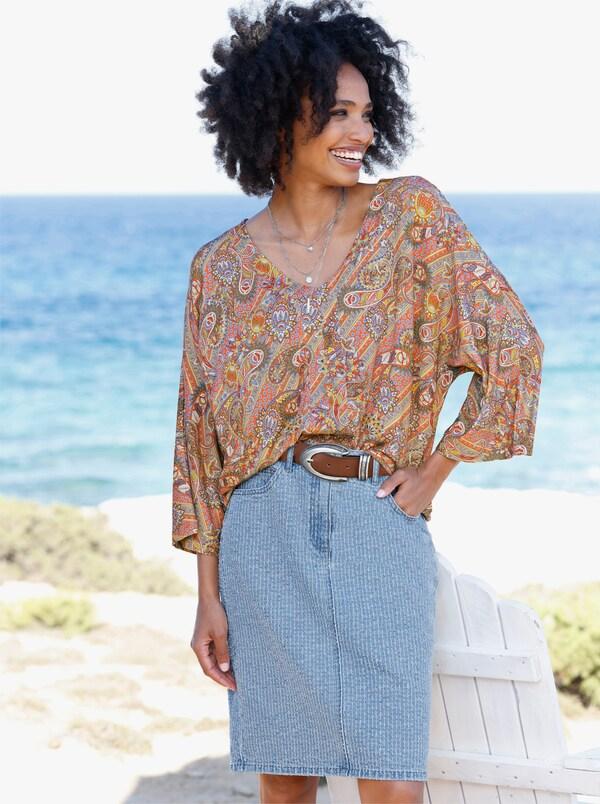 Patrizia Dini By Heine Jeansrok Met Loopsplit Blue-bleached