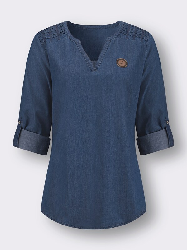 Patrizia Dini By Heine Jeanstuniek Met Sierbiezen Blue-bleached