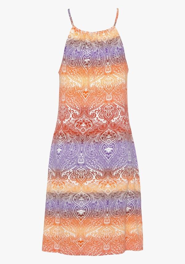 Patrizia Dini By Heine Jersey Jurk Oranje/lila Bedrukt