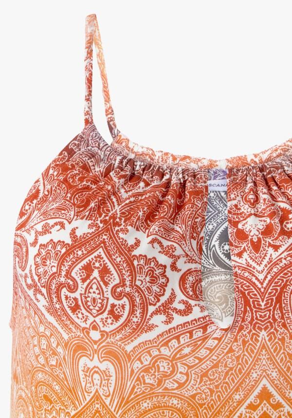 Patrizia Dini By Heine Jersey Jurk Oranje/lila Bedrukt