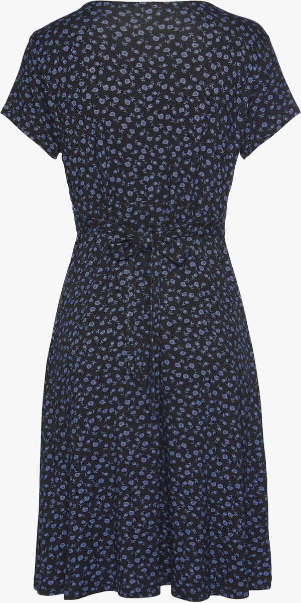 Patrizia Dini By Heine Jersey Jurk Zwart/blauw Gebloemd