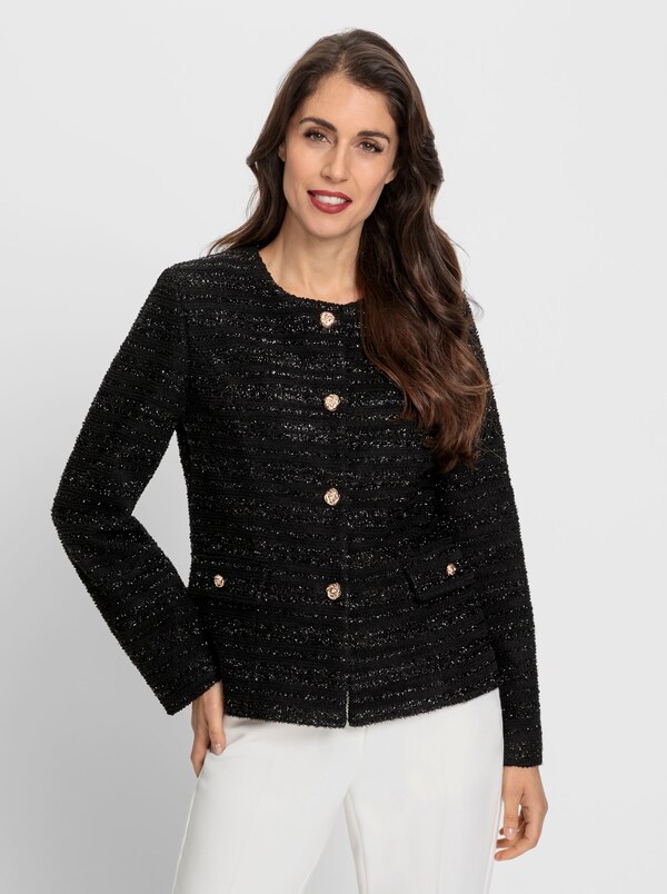 Patrizia Dini By Heine Jerseyblazer Mit Glitzerndem Effektgarn Zwart