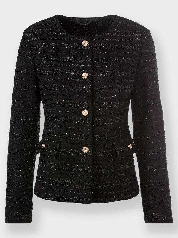 Patrizia Dini By Heine Jerseyblazer Mit Glitzerndem Effektgarn Zwart