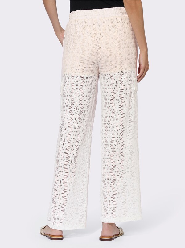 Patrizia Dini By Heine Jerseybroek Met Ajourpatroon Ecru