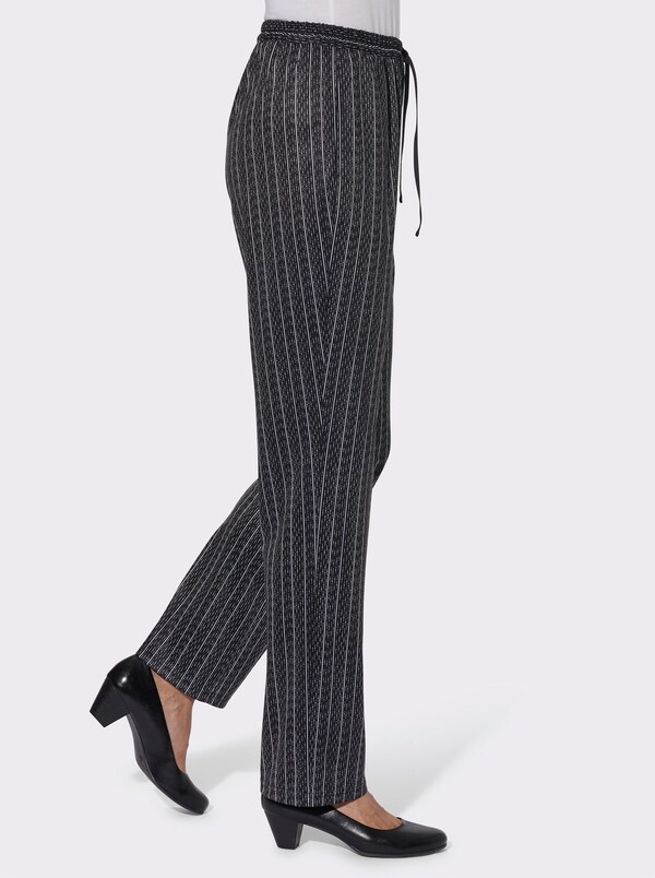 Patrizia Dini By Heine Jerseybroek Met Bindceintuur Zwart Gestreept