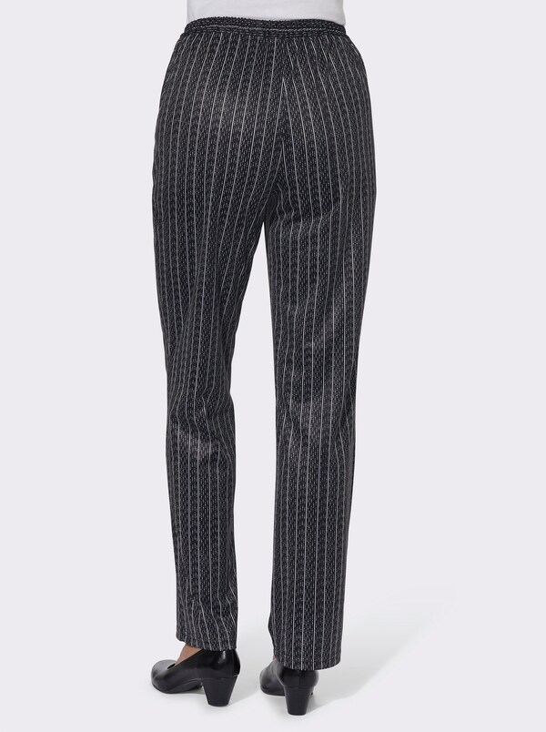 Patrizia Dini By Heine Jerseybroek Met Bindceintuur Zwart Gestreept