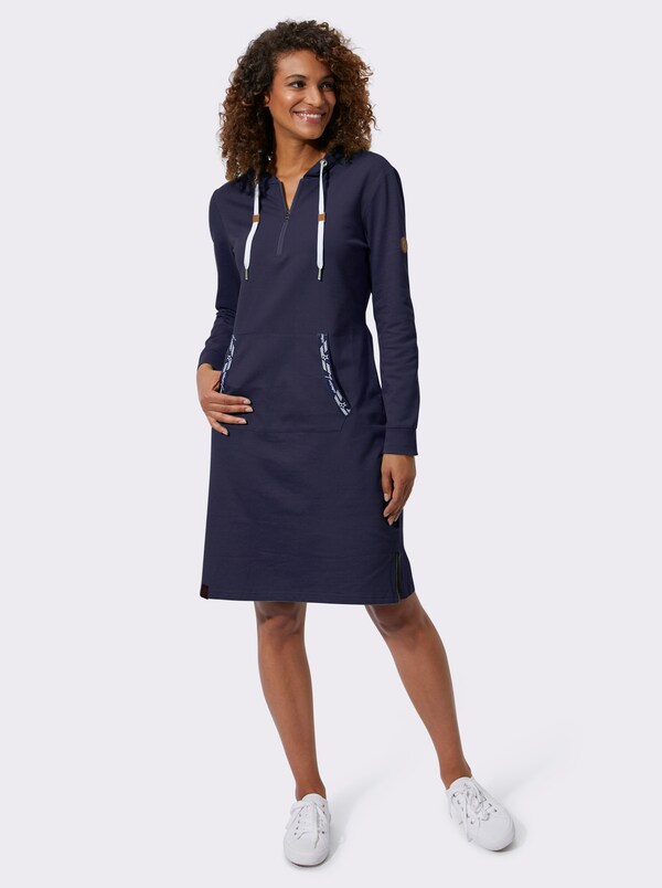 patrizia dini by heine Jerseyjurk met kangoeroezak marine