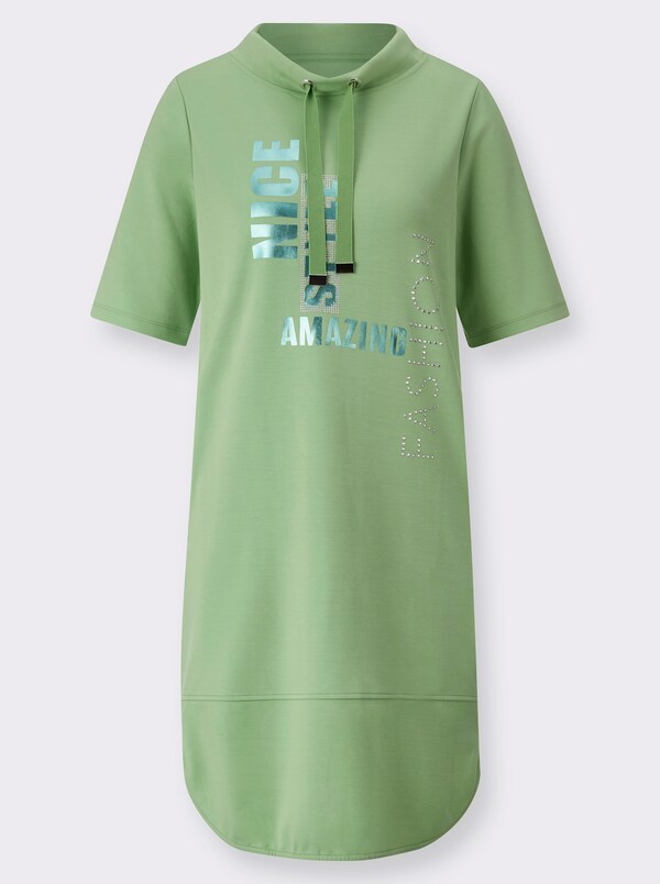 Patrizia Dini By Heine Jerseyjurk Met Wijde Opstaande Kraag Resedagroen