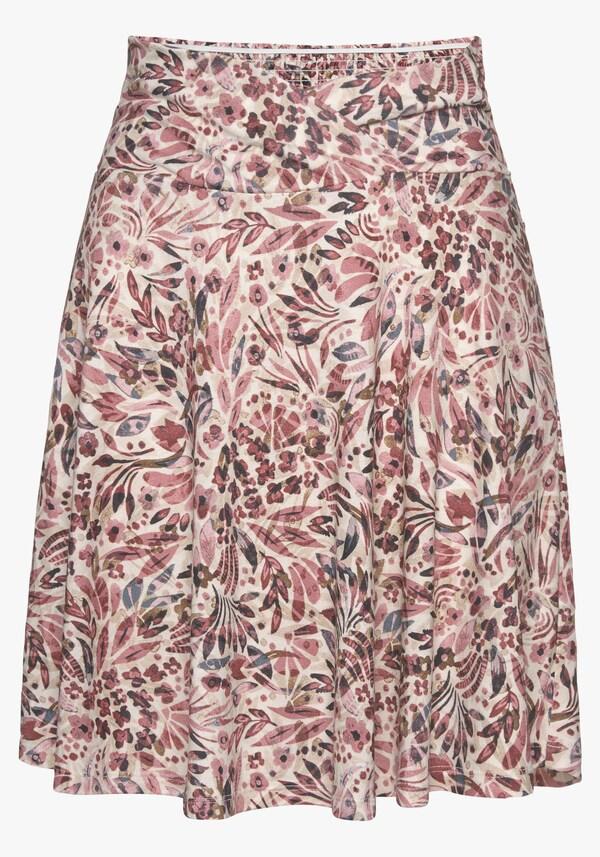 Patrizia Dini By Heine Jerseyrok Crème/mauve Bedrukt