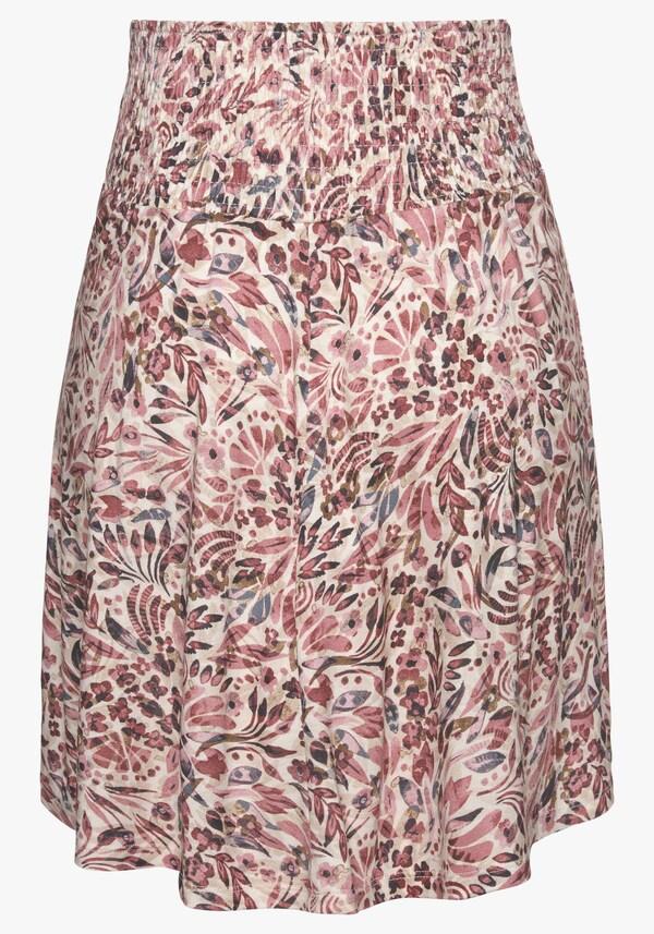 Patrizia Dini By Heine Jerseyrok Crème/mauve Bedrukt