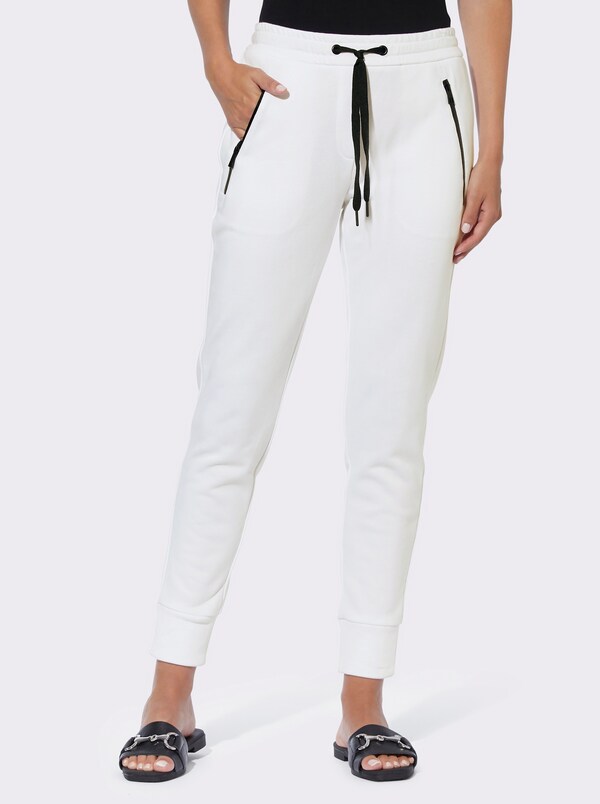 patrizia dini by heine Jogpants met zakken met zippers wit