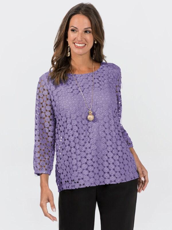 Patrizia Dini By Heine Kanten Shirt Body Ondoorzichtig Gevoerd Lavendel