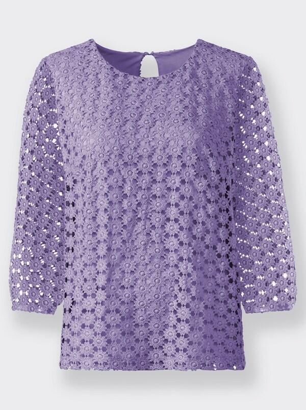 Patrizia Dini By Heine Kanten Shirt Body Ondoorzichtig Gevoerd Lavendel