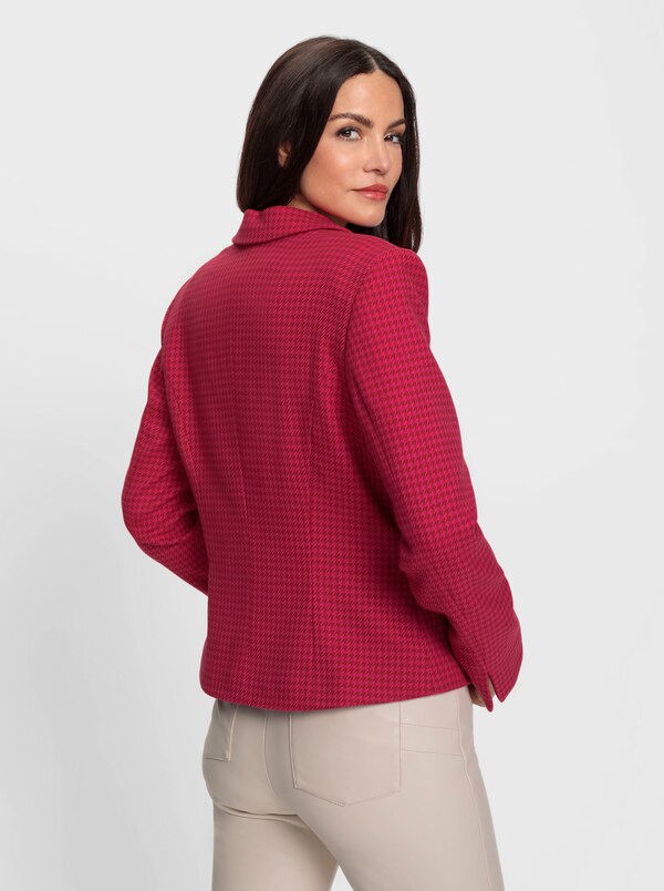 Patrizia Dini By Heine Korte Blazer Met Pepitadessin Kers/pink Gedessineerd