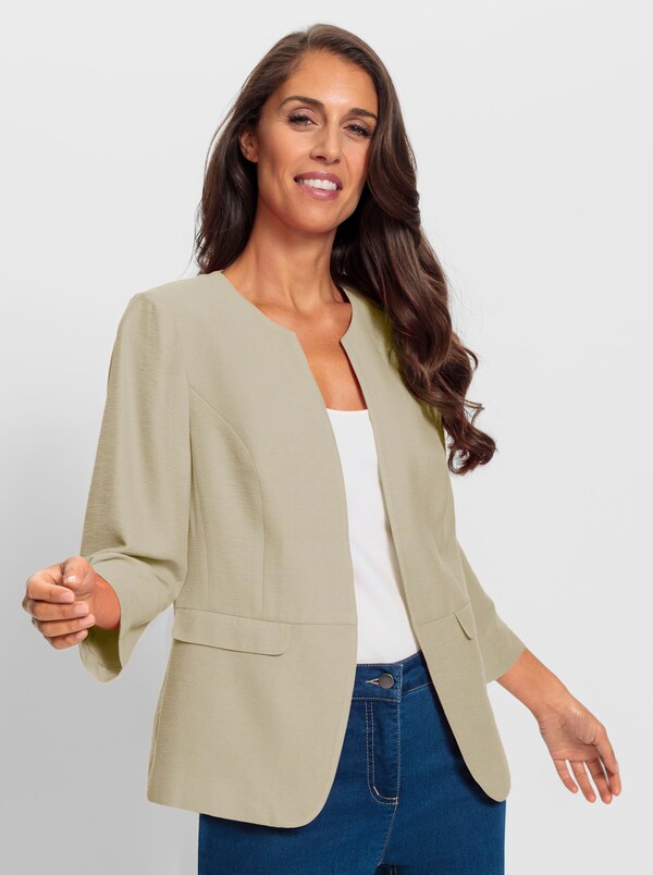 Patrizia Dini By Heine Korte Blazer Met Sierkleppen Leem