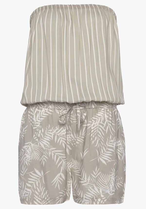 Patrizia Dini By Heine Korte Overall Rietgroen/crème Bedrukt