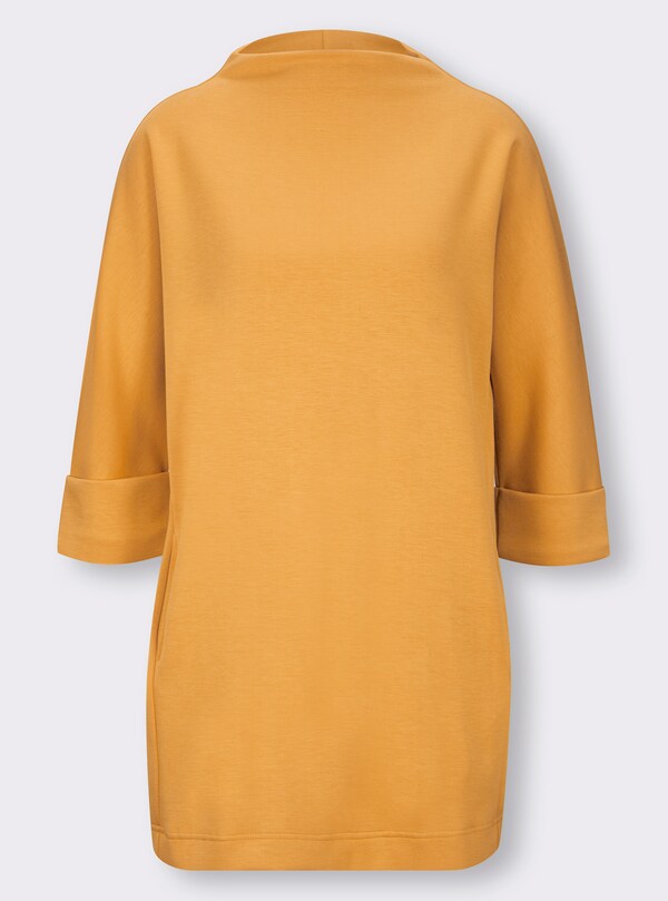 Patrizia Dini By Heine Lang Shirt Met Zijzakken Oker