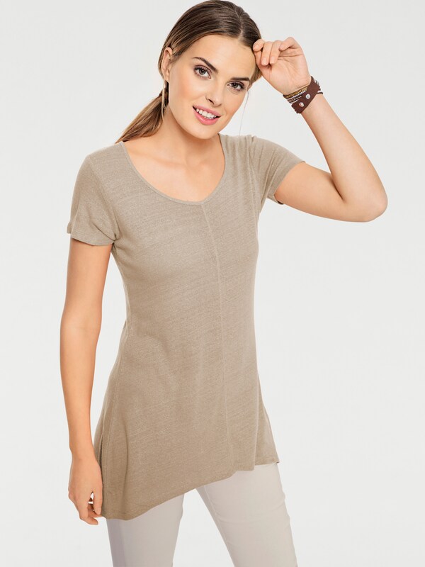 Patrizia Dini By Heine Lang Shirt Van Bourettezijde Walnoot