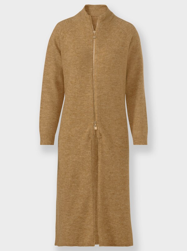 Patrizia Dini By Heine Lang Vest In Gemêleerde Look Camel Gemêleerd