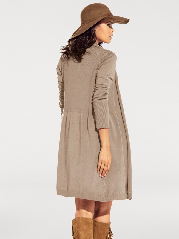 Patrizia Dini By Heine Lang Vest Van Soepel Fijntricot Zand