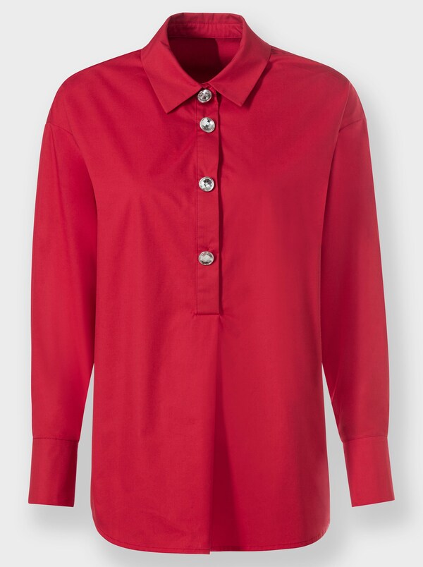 Patrizia Dini By Heine Langarmbluse Mit Rückenfalte Aardbei