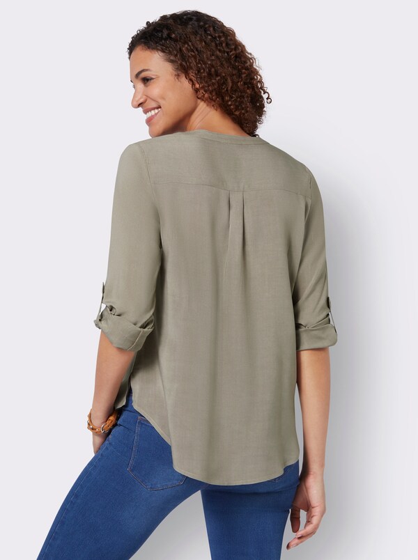 Patrizia Dini By Heine Lange Blouse Met Afgeronde Zoom Leem