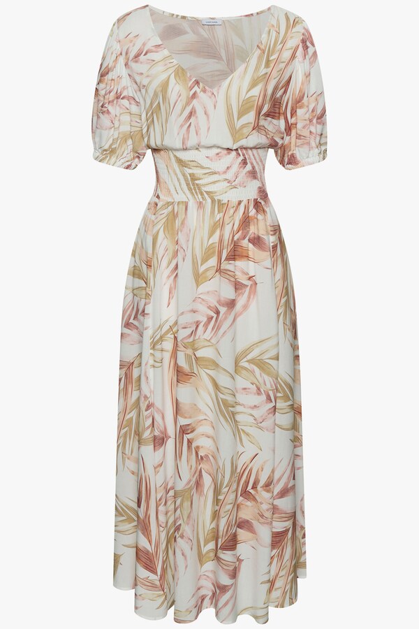 Patrizia Dini By Heine Maxi-jurk Zand/oranje Bedrukt