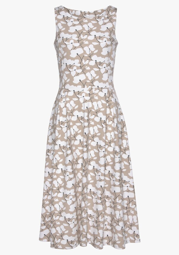 Patrizia Dini By Heine Midi-jurk Beige/crème Bedrukt