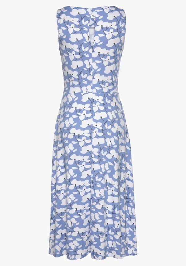 Patrizia Dini By Heine Midi-jurk Blauw/crème Bedrukt