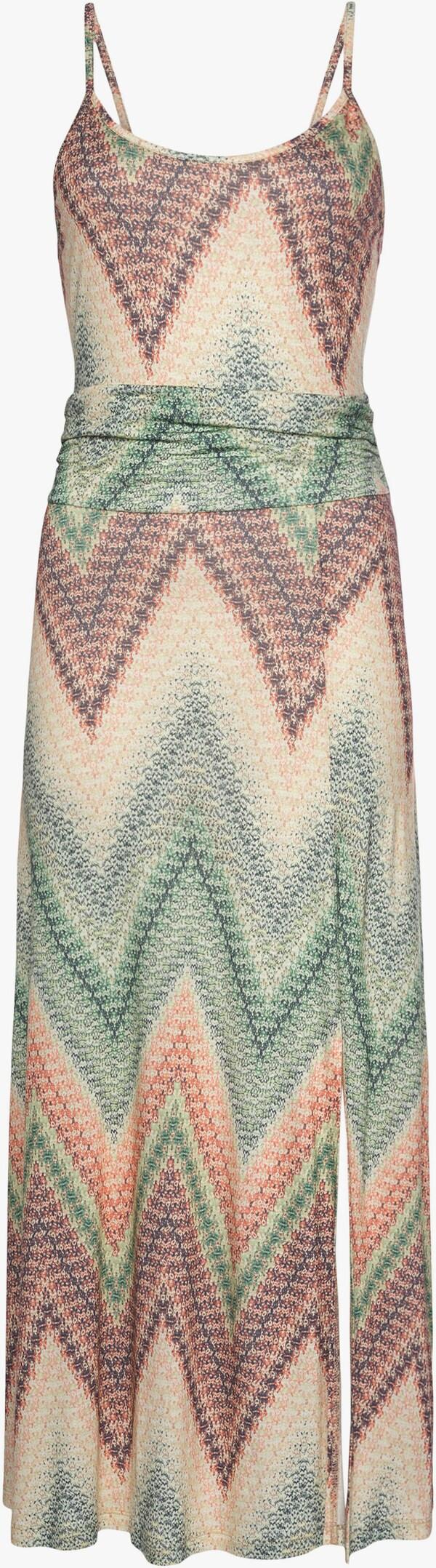Patrizia Dini By Heine Midi-jurk Groen/roestoranje/aubergine Bedrukt