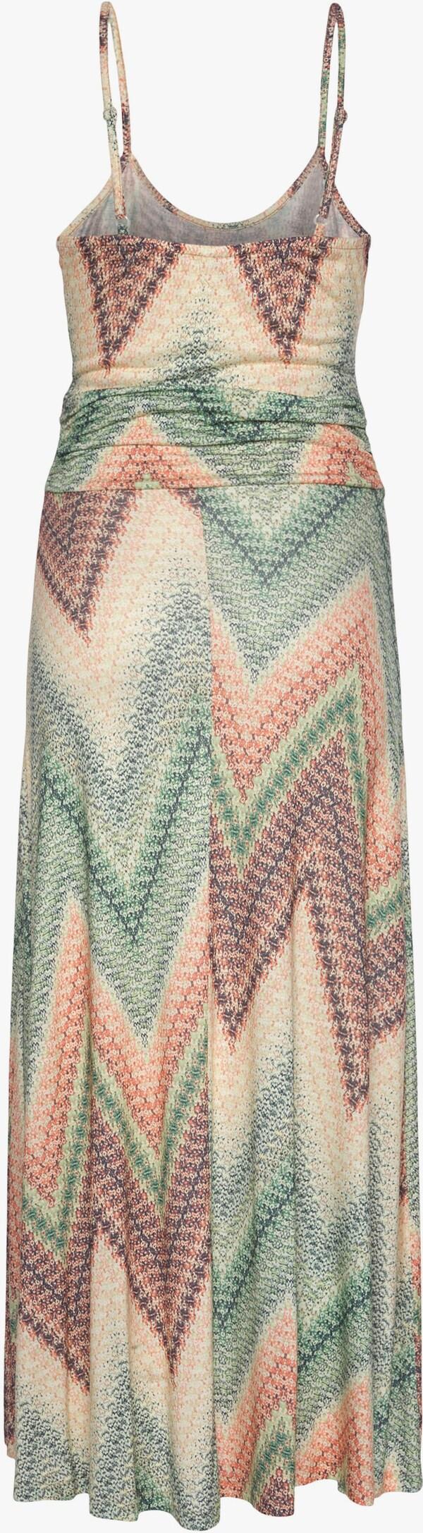 Patrizia Dini By Heine Midi-jurk Groen/roestoranje/aubergine Bedrukt