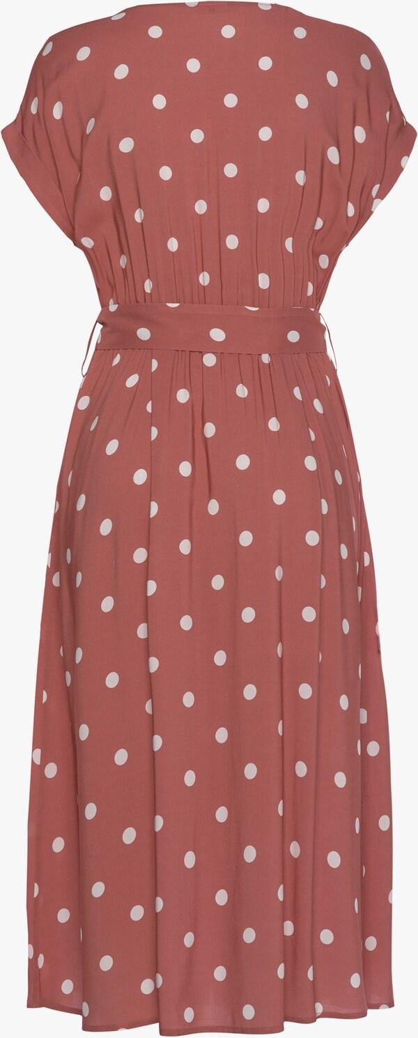 Patrizia Dini By Heine Midi-jurk Wijnrood/crème Bedrukt