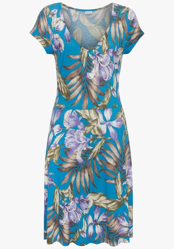 Patrizia Dini By Heine Mini-jurk Blauw/lila/groen Bedrukt