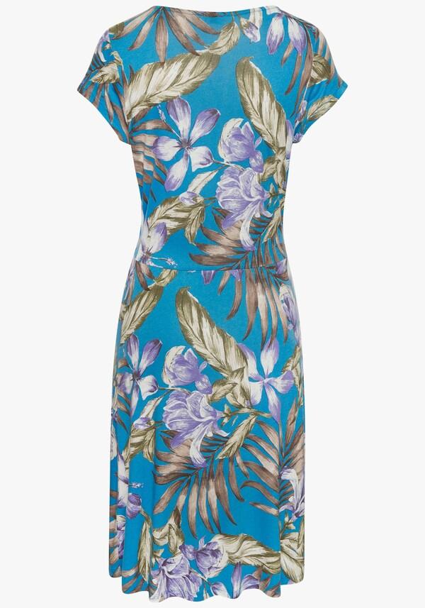 Patrizia Dini By Heine Mini-jurk Blauw/lila/groen Bedrukt