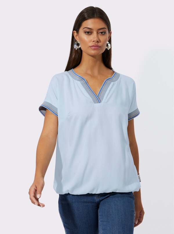 Patrizia Dini By Heine Mouwloze Blouse Van Pure Viscose Lichtblauw