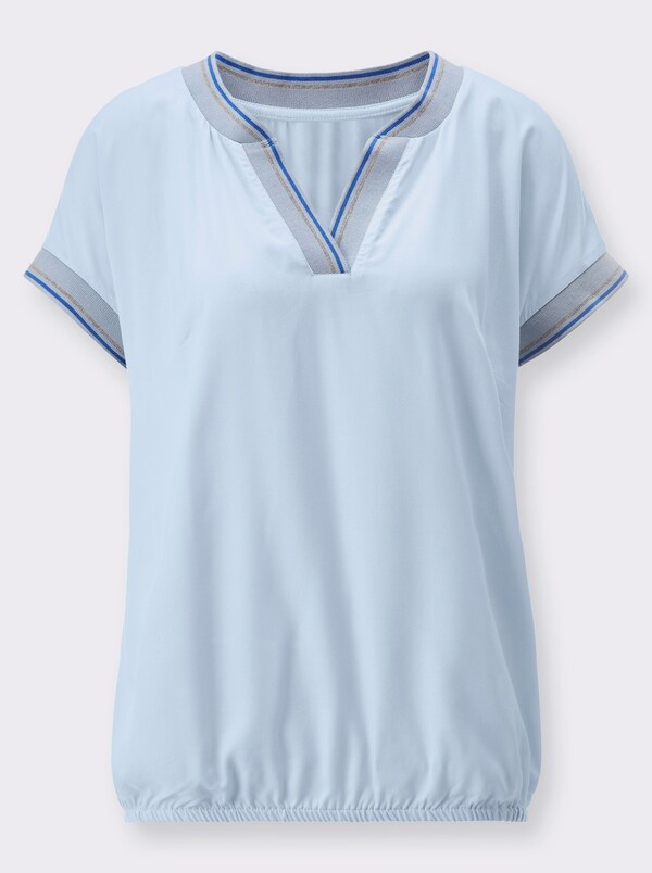 Patrizia Dini By Heine Mouwloze Blouse Van Pure Viscose Lichtblauw