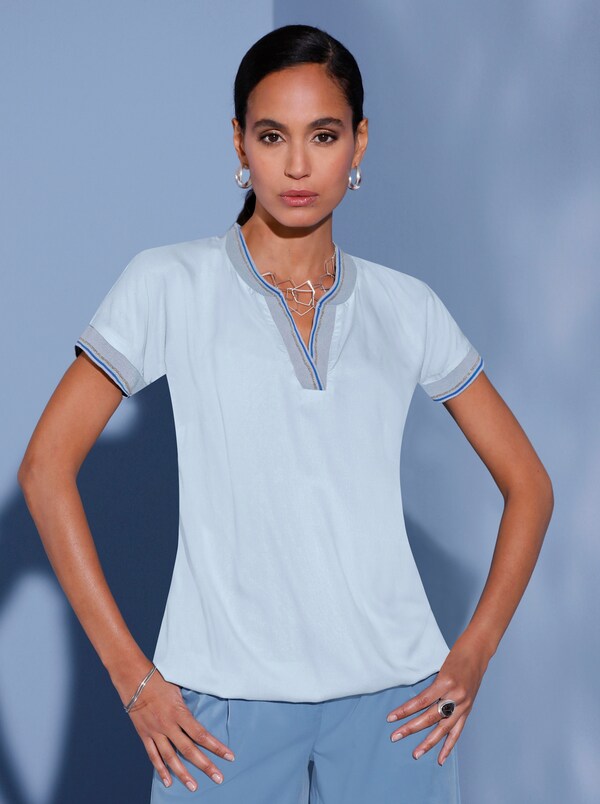 patrizia dini by heine Mouwloze blouse van pure viscose lichtblauw