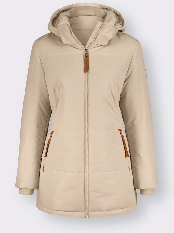 Patrizia Dini By Heine Outdoorjack Met Afneembare Capuchon En Jerseyboordjes Zand
