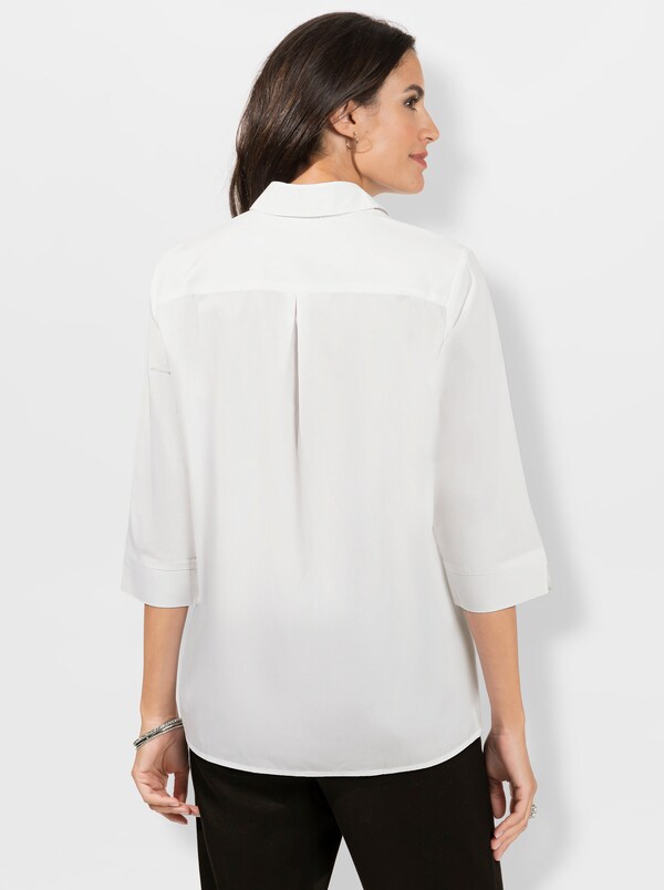 Patrizia Dini By Heine Overhemdblouse Met Biezen Wit