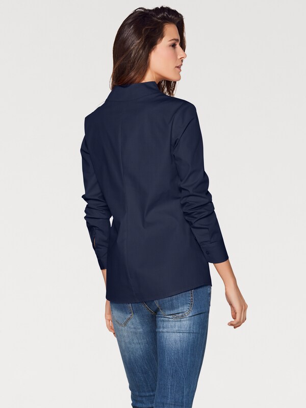 Patrizia Dini By Heine Overhemdblouse Met Opstaande Kraag Marine