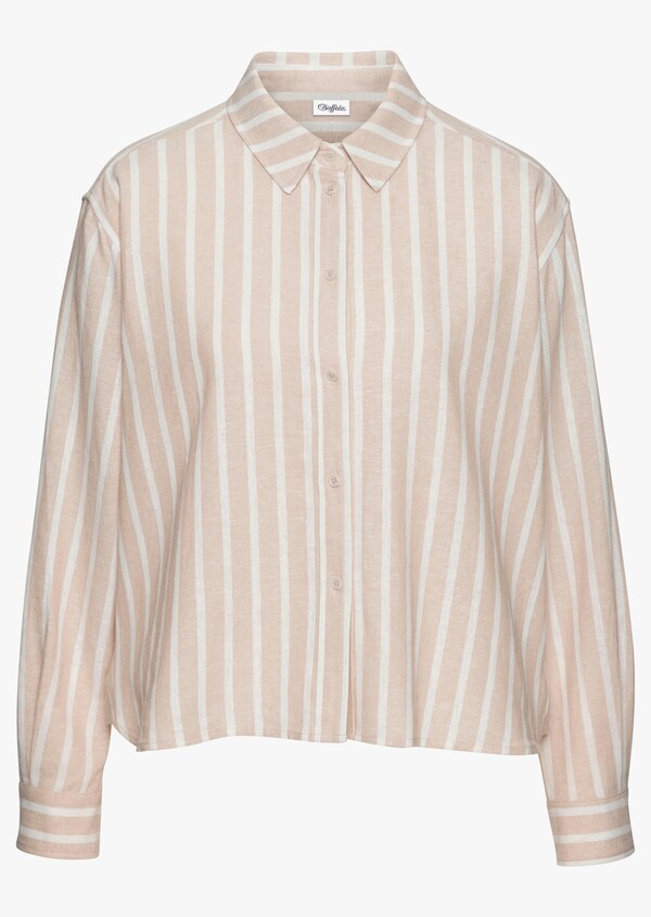 Patrizia Dini By Heine Overhemdblouse Zand/wit Gestreept