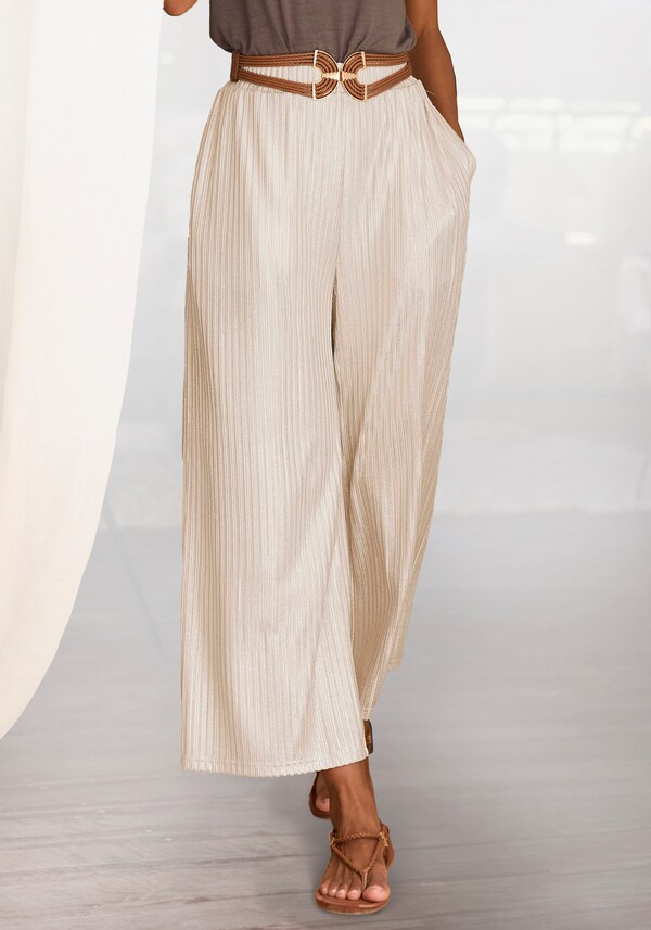 patrizia dini by heine palazzo-broek beige/goudkleur