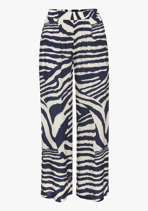 Patrizia Dini By Heine Palazzo-broek Crème/grijsblauw Bedrukt