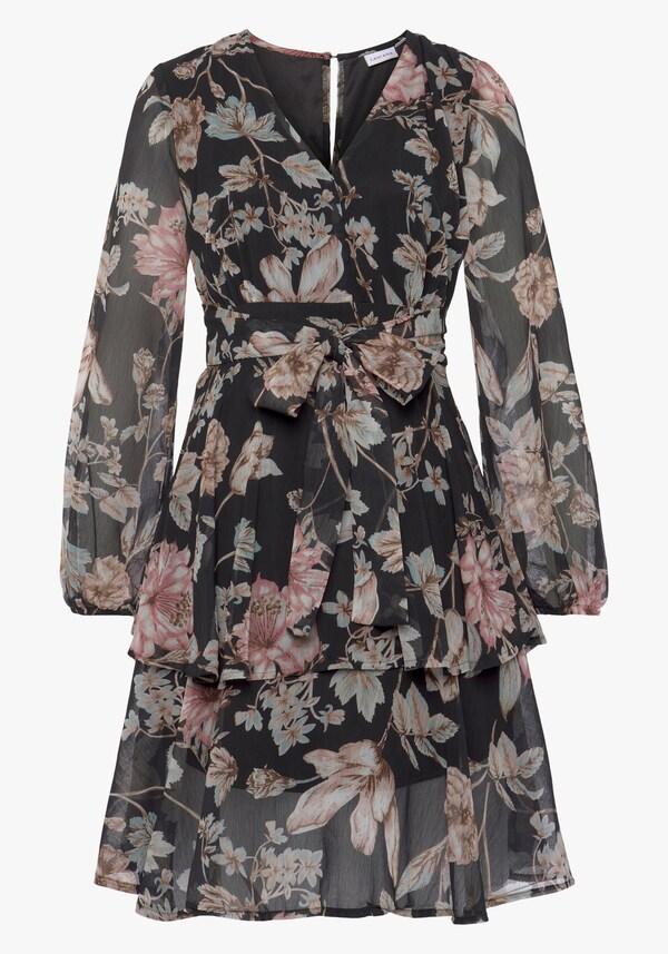 Patrizia Dini By Heine Bedrukte Jurk Zwart Bedrukt