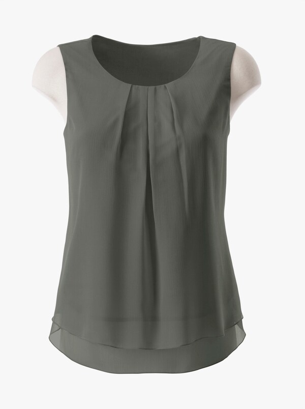 Patrizia Dini By Heine Blousetop Van Crêpe Kaki