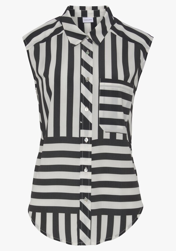 Patrizia Dini By Heine Blousetop Zwart/wit Bedrukt