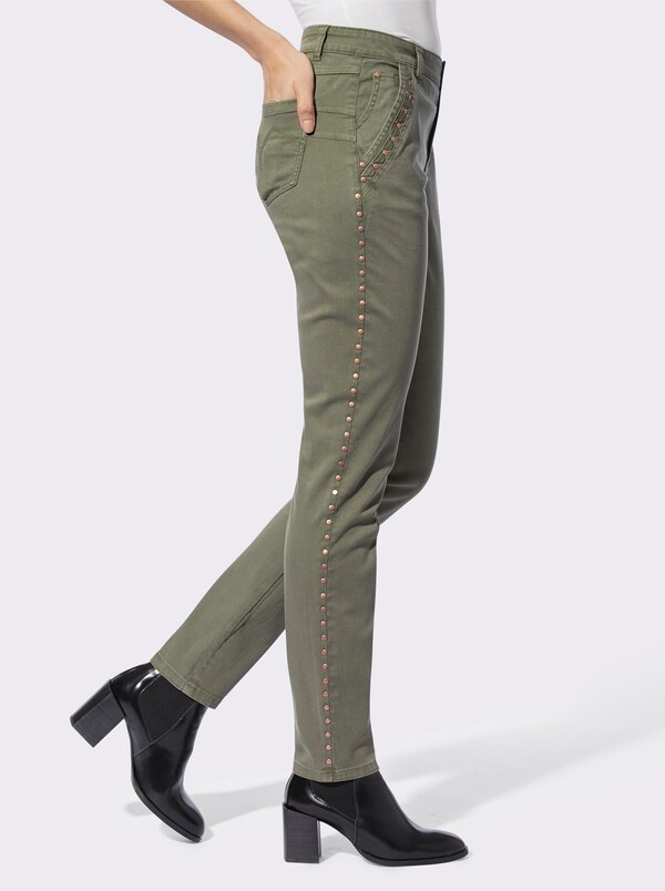 Patrizia Dini By Heine Broek Met Studs Kaki